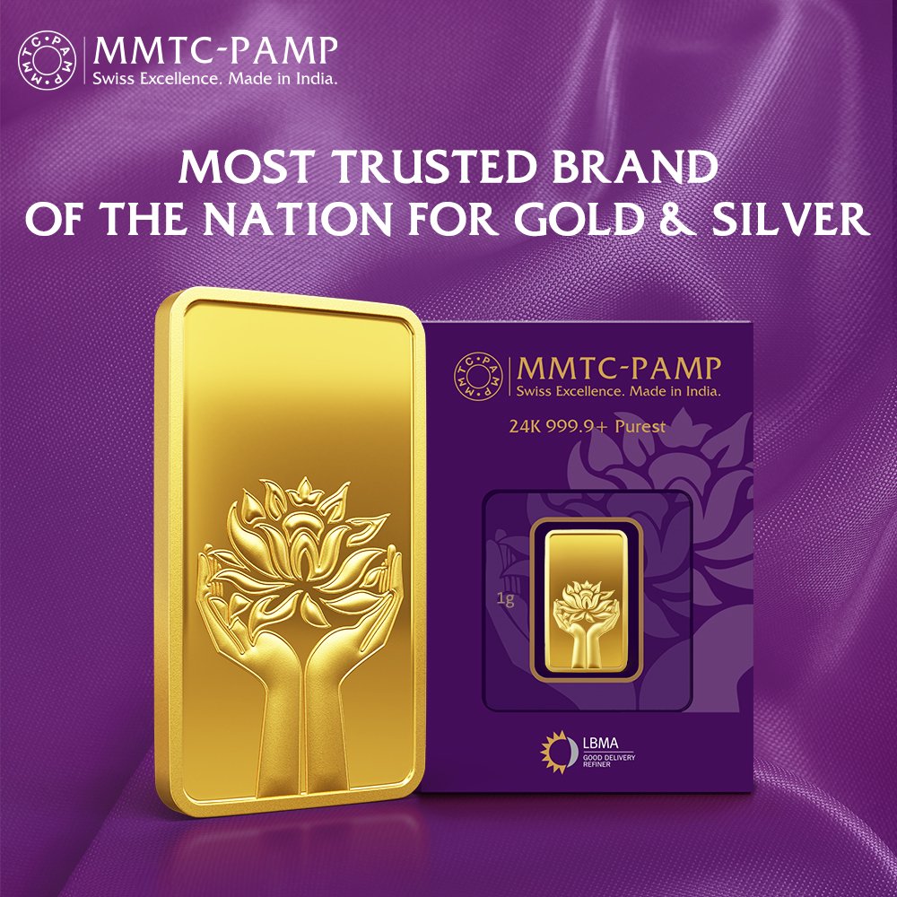 24K (999.9+) Purest 1 gm Lotus Gold Bar