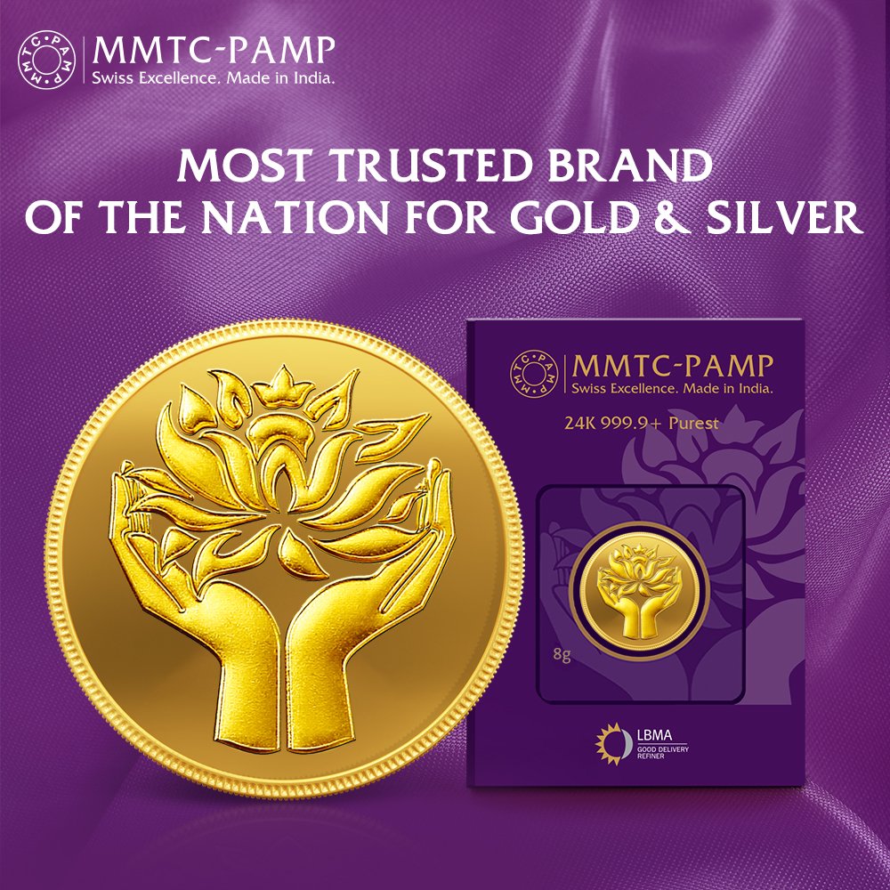 8 gm Gold 999.9 Minted Coin Lotus Minted  Card