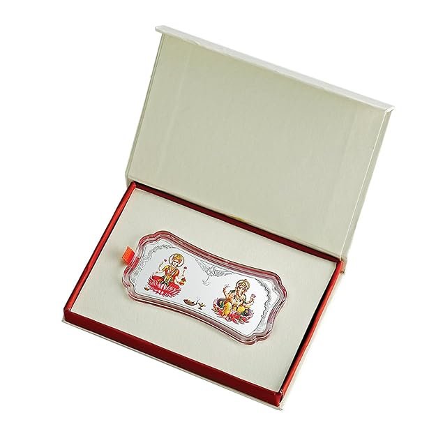 999.9+ Purest Silver Coin, Stylized Lakshmi Ganesha 50 gm Silver Coin